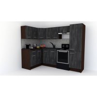 Bucatarie de Colt GENA NEW 2 ST. 140-250, Fara Corp de Cuptor, Wenge / Decor 8509